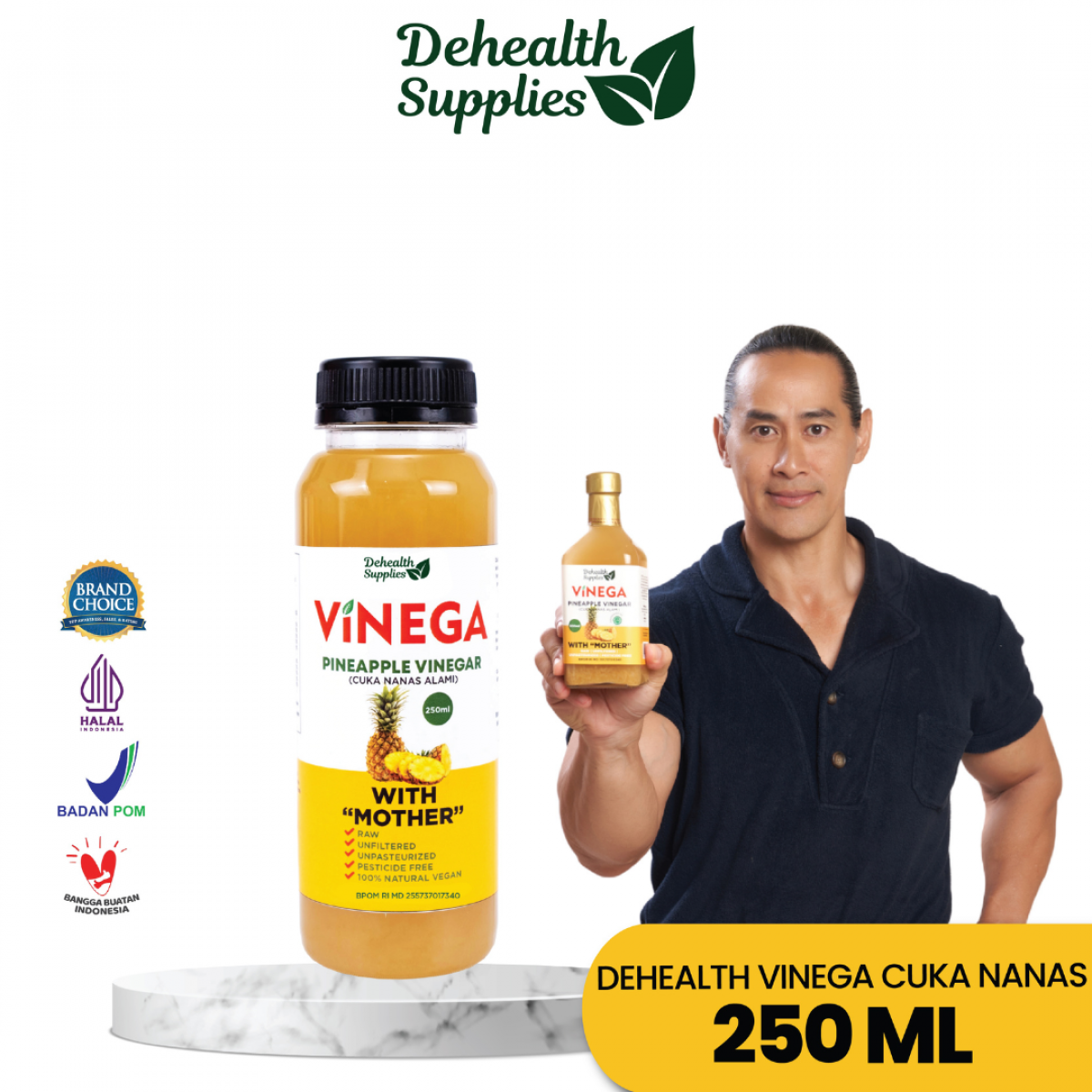 Dehealth Vinega Nanas 250ml (Botol Plastik)