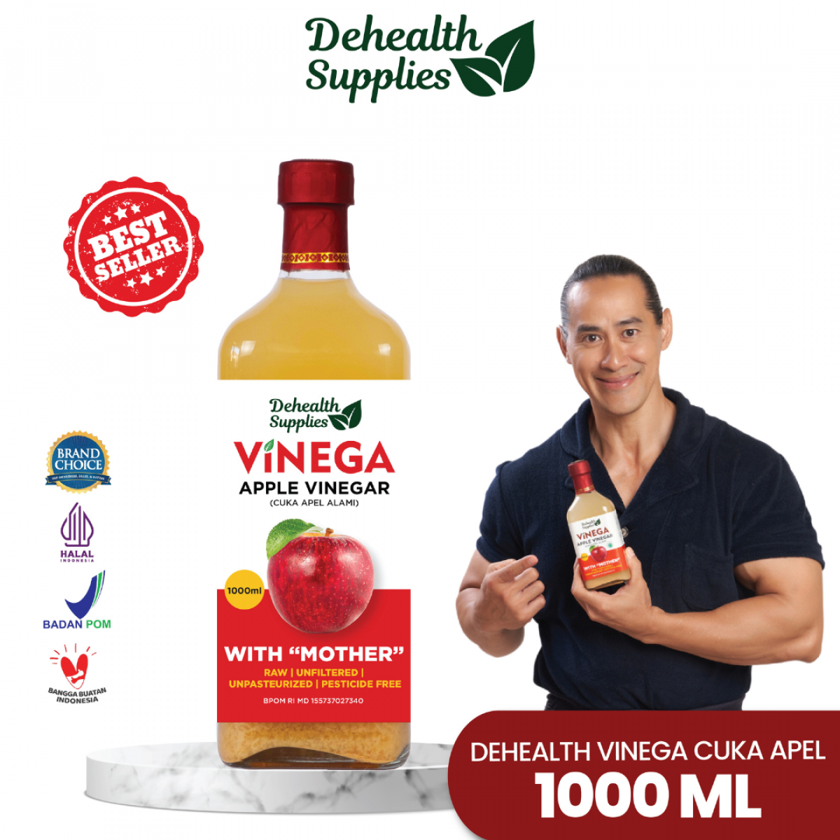 Dehealth Vinega Apel 1000ml