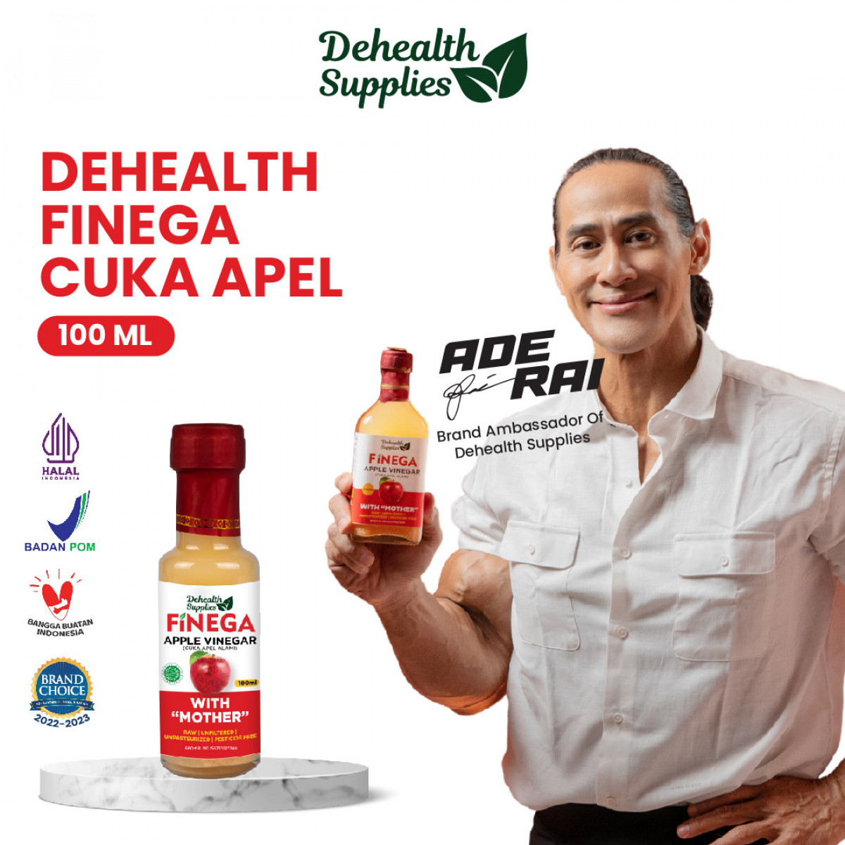 Dehealth Supplies Finega Cuka Apel 100ml (botol kaca)