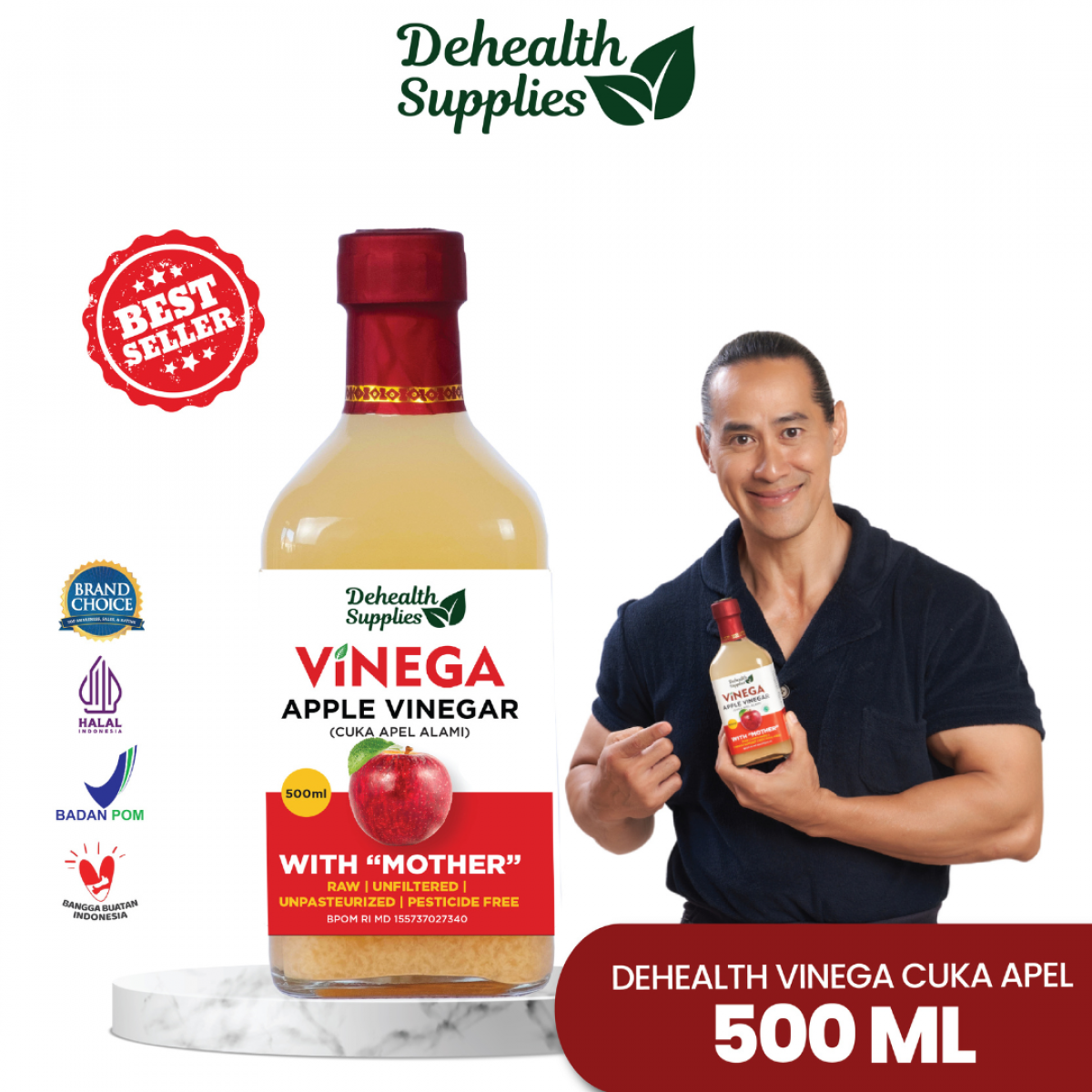 Dehealth Vinega Apel 500ml 