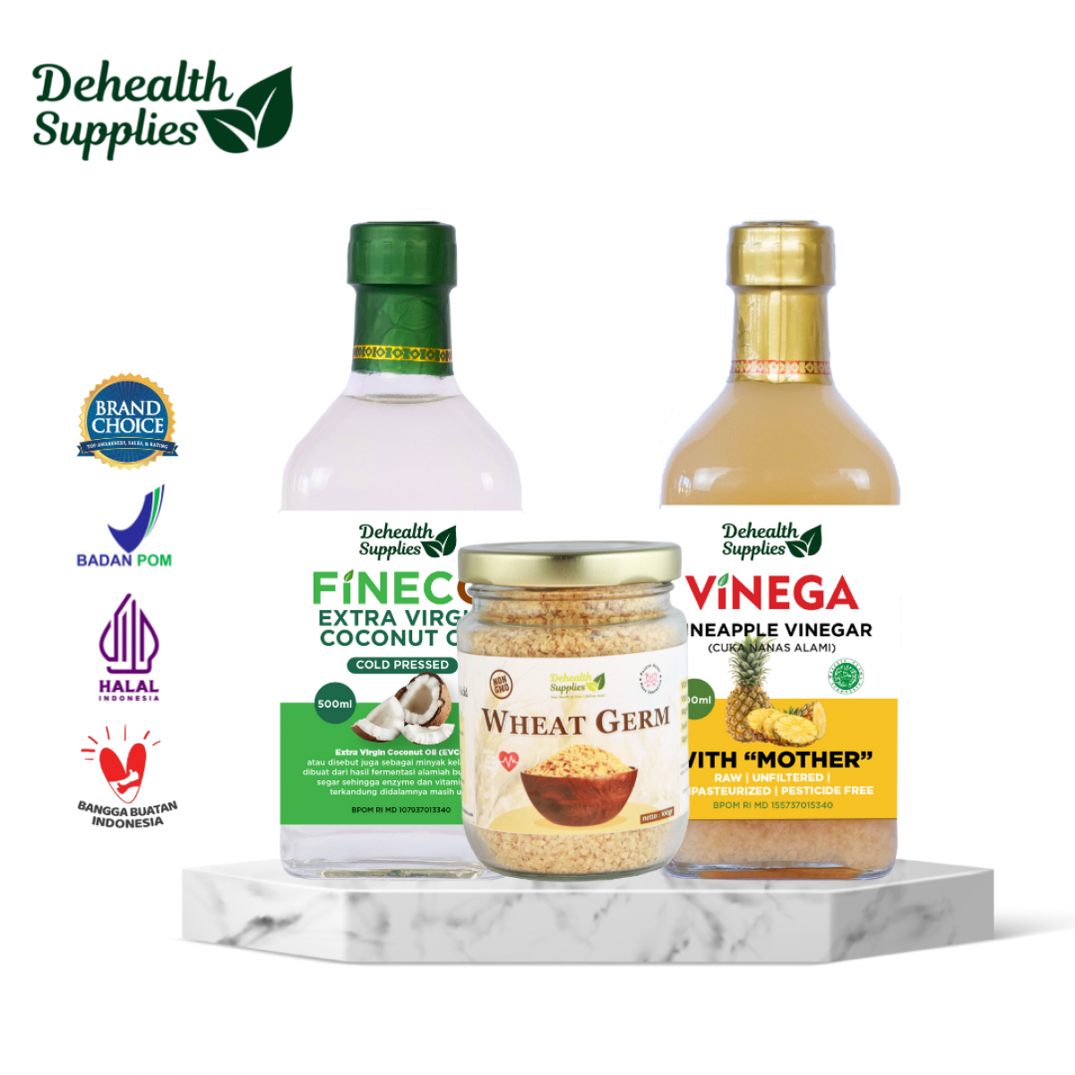 Dehealth ASI BOOSTER 500ml Botol Kaca (cuka nanas)