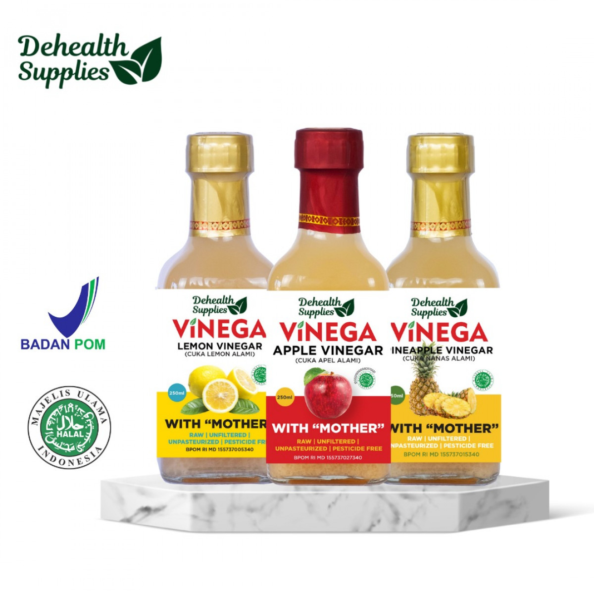 Dehealth Vinega Packages 250ml ( Botol Kaca ) 