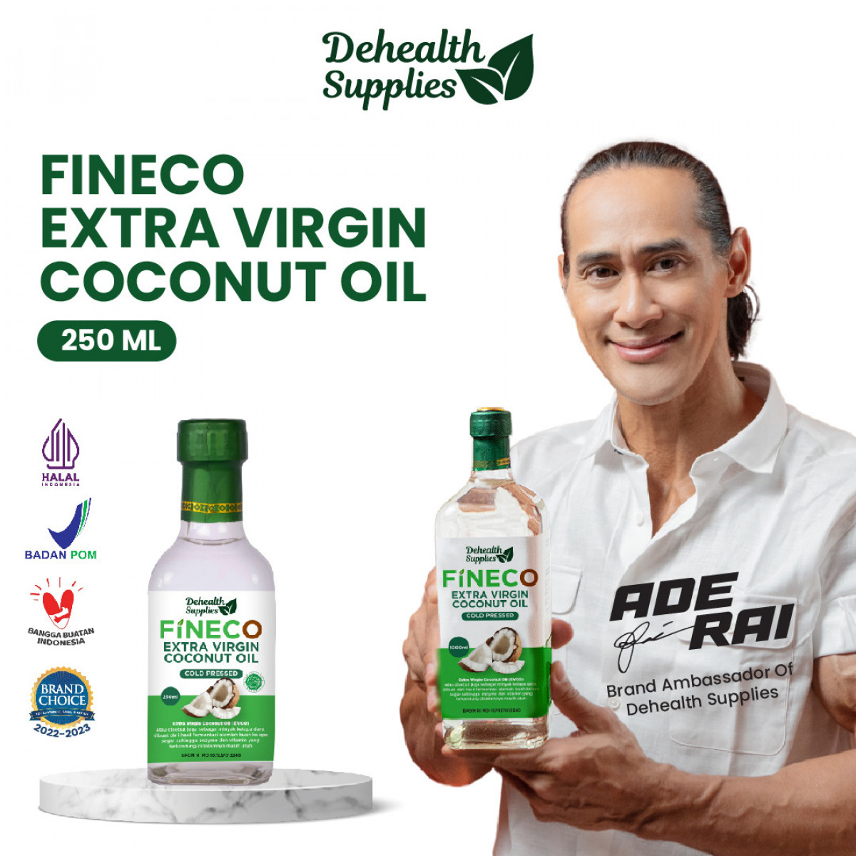Fineco Extra Virgin Coconut Oil / EVCO 250ml (Botol Kaca)