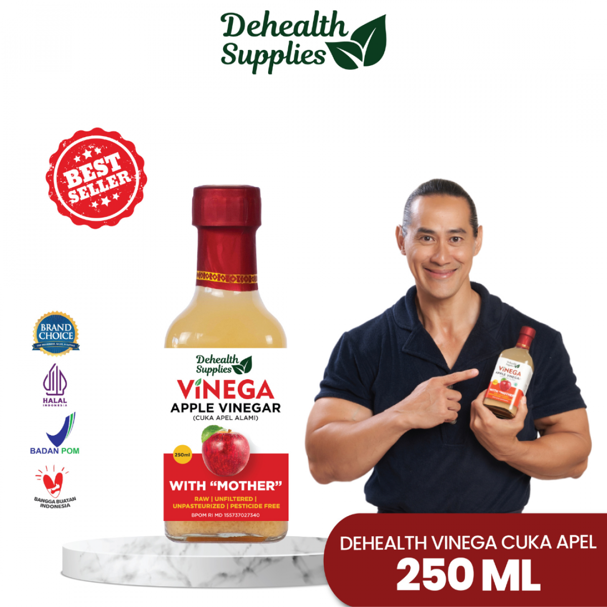 Dehealth Vinega Apel 250ml 