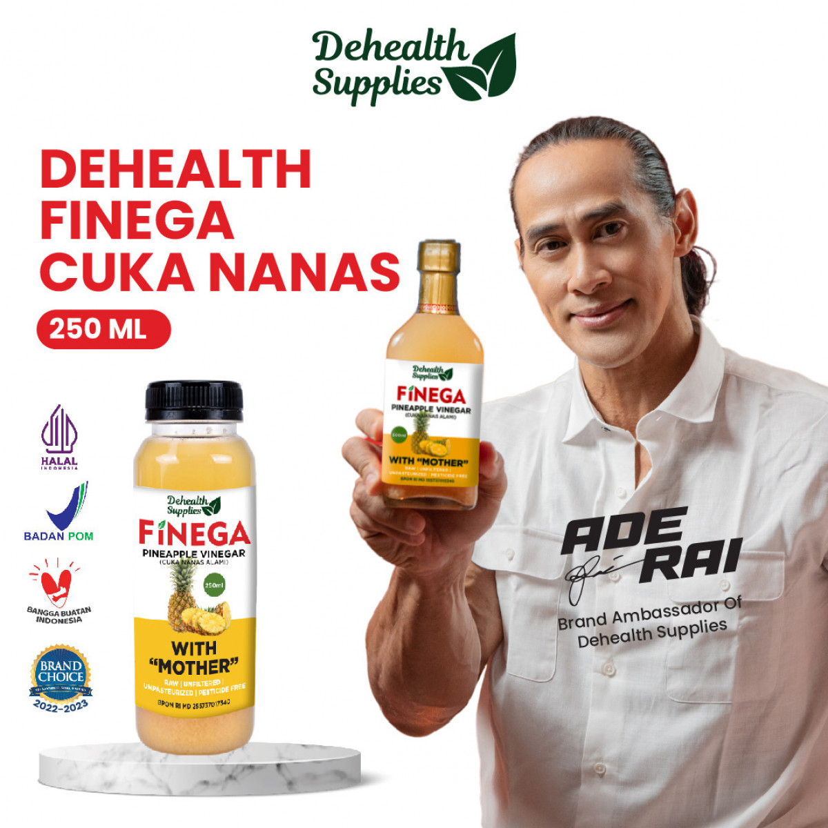 Dehealth Supplies Finega Cuka Nanas 250ml (Botol Plastik)