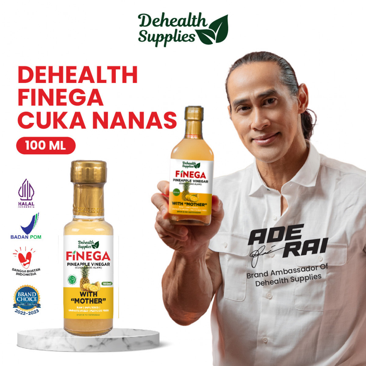 Dehealth Supplies Finega Cuka Nanas 100ml ( botol kaca )