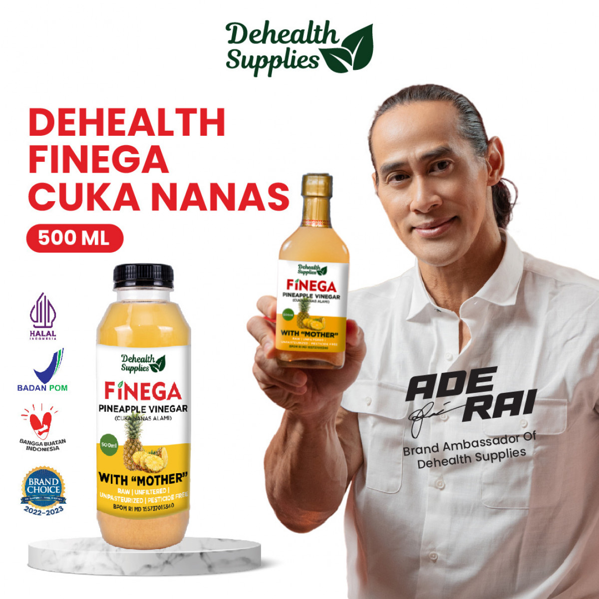 Dehealth Supplies Finega Cuka Nanas 500ml (Botol Plastik)
